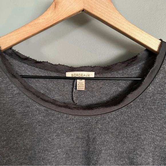 Bordeaux Grey and Black top with Lace detail and sheer backing. Small - Picture 3 of 9